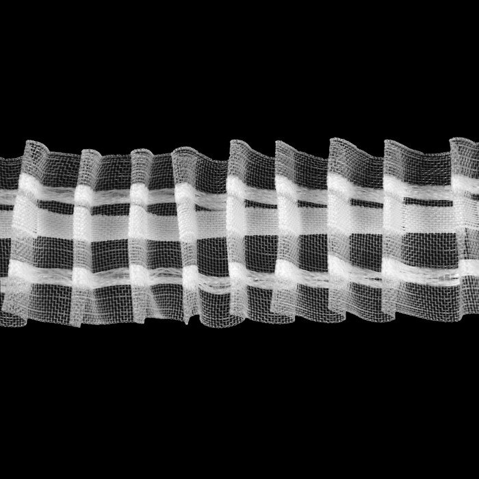 Шторная лента органза 4 см 10 ± 1 м цвет прозрачный/белый