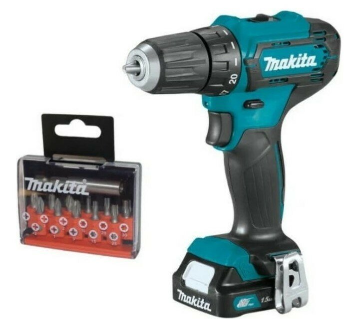 Аккумуляторная дрель-шуруповерт Makita CXT + набор бит D-31083 DF333DYX14 .