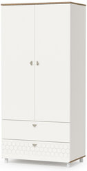 Шкаф для одежды Эйп 13.334, цвет белый/дуб белый, ШхГхВ 85х51,1х183,8 см., универсальная сборка