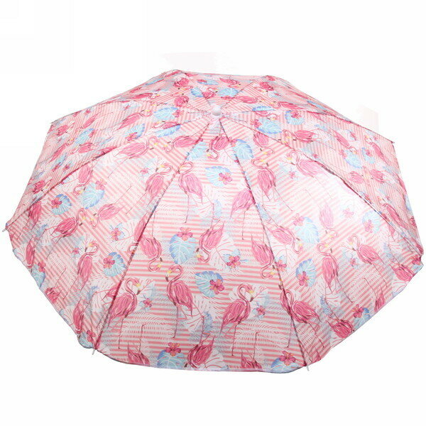 Зонт пляжный D=170см, h-190см «Розовый фламинго» ДоброСад