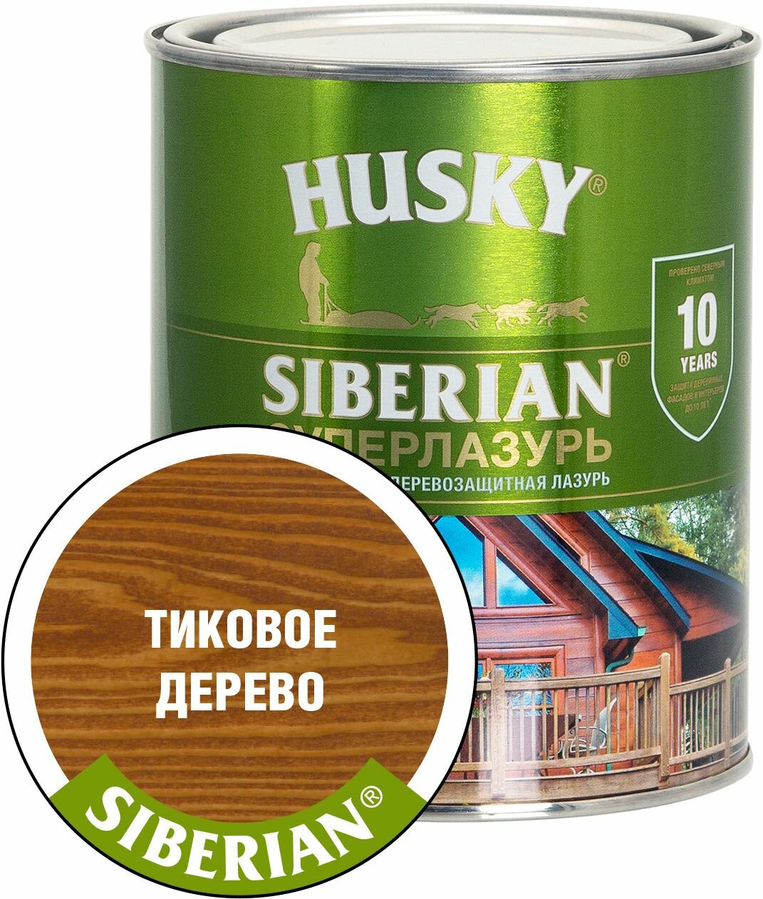 Полуглянцевый лессирующий антисептик HUSKY Хаски антис. тик 09л