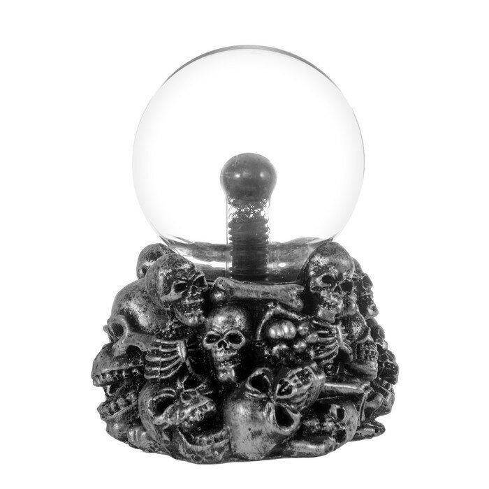 Плазменый шар "Адский огонь" серый 13х13х17 см - фотография № 9