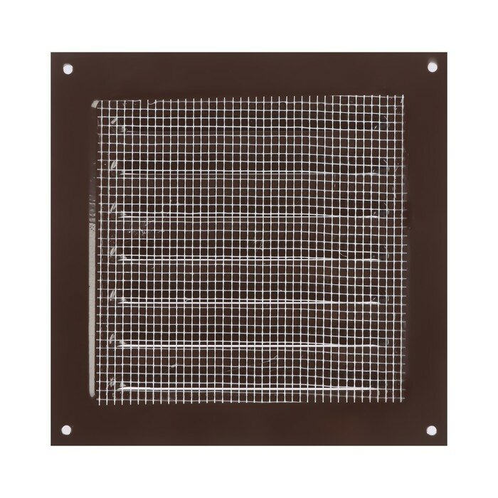Решетка вентиляционная ZEIN Люкс РМ1717КР,175 х 175 мм, с сеткой, металлическая, коричневая - фотография № 3