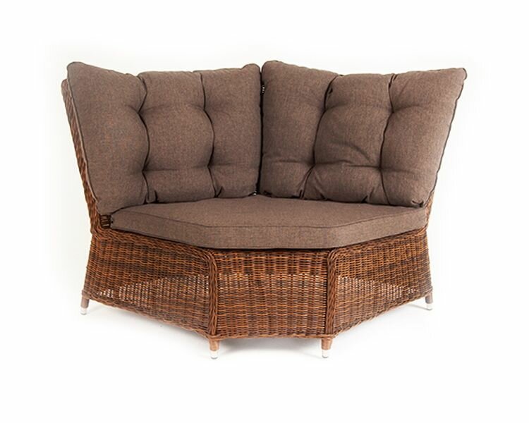 Плетеный угловой диванный модуль 4SIS «Бергамо» коричневый - фотография № 2
