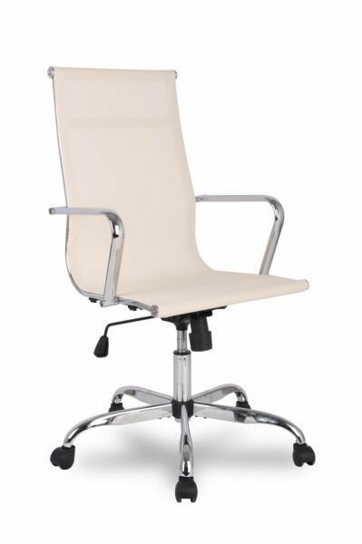 Офисное кресло College H-966F-1 для руководителя, макс. нагрузка 120 кг, сетчатая обивка, каркас металлический хромированный H-966F-1/Beige бежевый