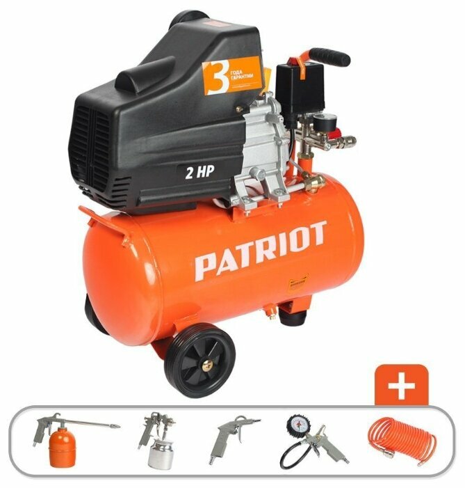 Компрессор масляный PATRIOT Euro 24-240K 24 л 1.5 кВт