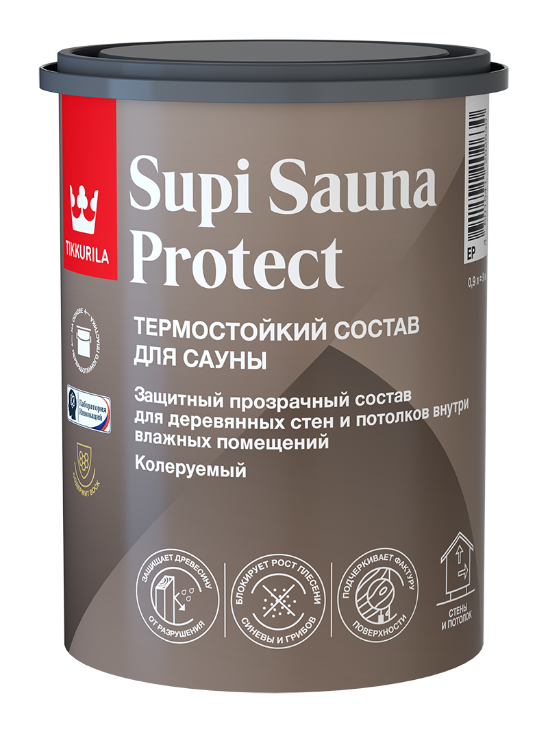 Состав защитный термостойкий для бань и саун Tikkurila Supi Sauna Protect база под колеровку (9л)