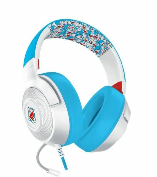 Компьютерная гарнитура Razer Doraemon Edition Kraken X Headset, белый/голубой (RZ04-02950300-R3C1)