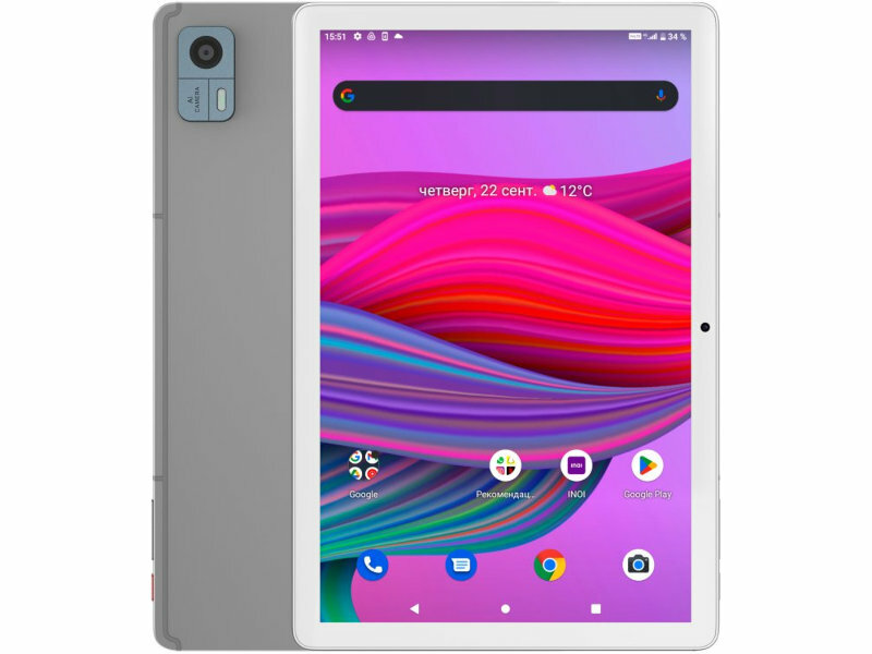 Планшет Inoi inoiPad Pro Wi-Fi+LTE 128Gb Silver (Unisoc T610 1.8GHz/4096Mb/128Gb/Wi-Fi/3G/Bluetooth/GPS/Cam/10.1/1920x1080/Android)