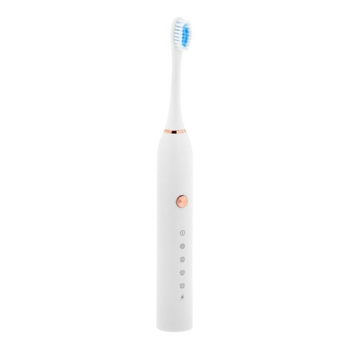 Электрическая зубная щётка Luazon LP-005, вибрационная, 2 насадки, от АКБ, белая - фотография № 2