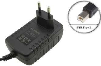 Адаптер (блок) питания 5V, 3A, 15W, USB-B (YNQX18T050300VL, YW050V030), встроенная вилка, зарядное устройство для ККМ (Online-кассы) Эвотор