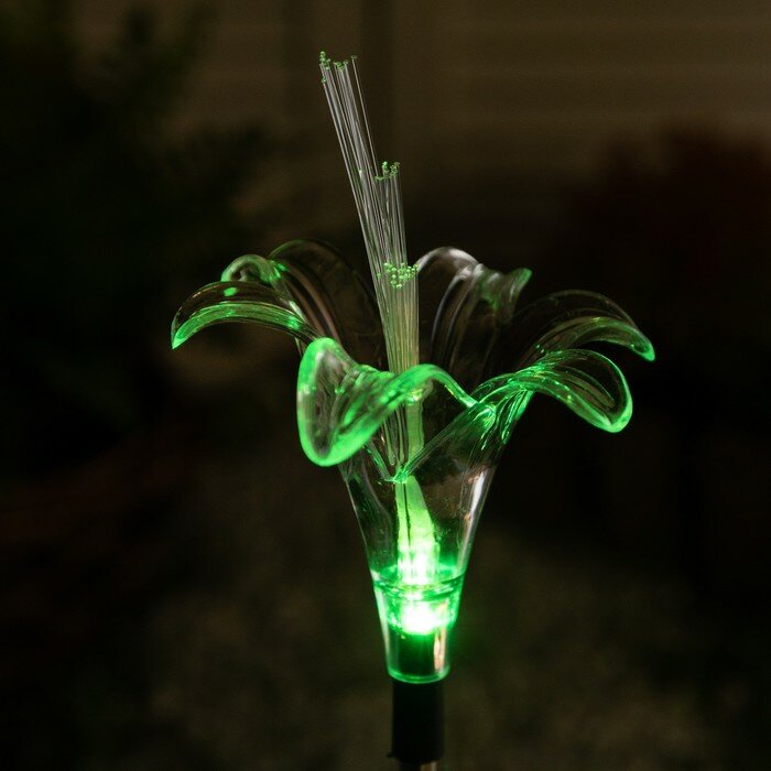 Садовый светильник Uniel на солнечной батарее Lily, 9 × 80 × 9 см, свечение мульти (RGB) - фотография № 4
