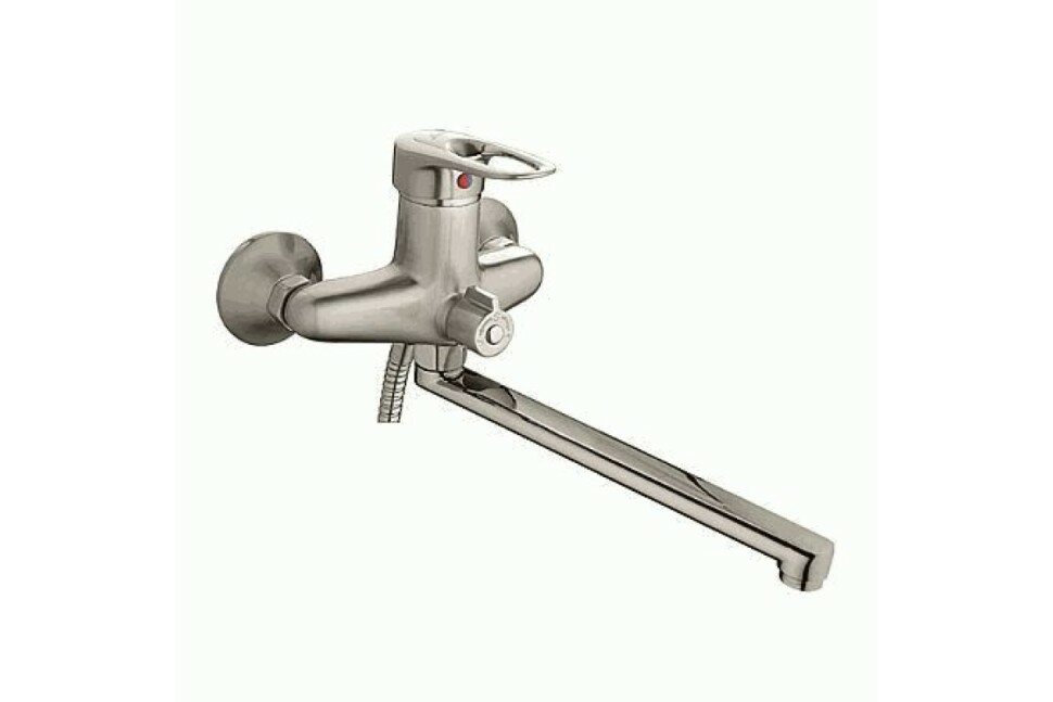 фото Cмеситель ванна LEDEME картридж д.40мм длинный излив L-30 дивертор в корпусе L2204А сатин