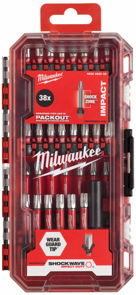 Набор бит SHOCKWAVE 38 предметов Milwaukee 4932492009