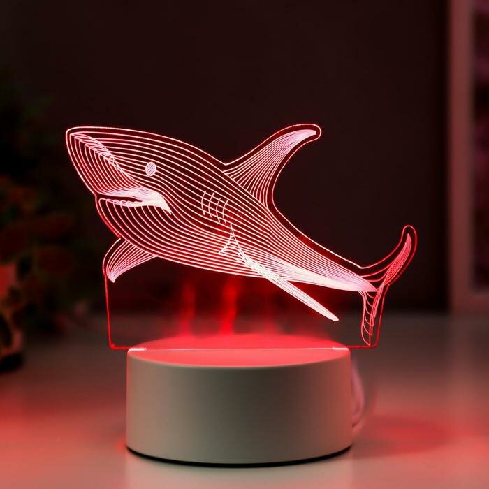 RISALUX Светильник "Акула" LED RGB от сети 9,5х15х14 см - фотография № 3