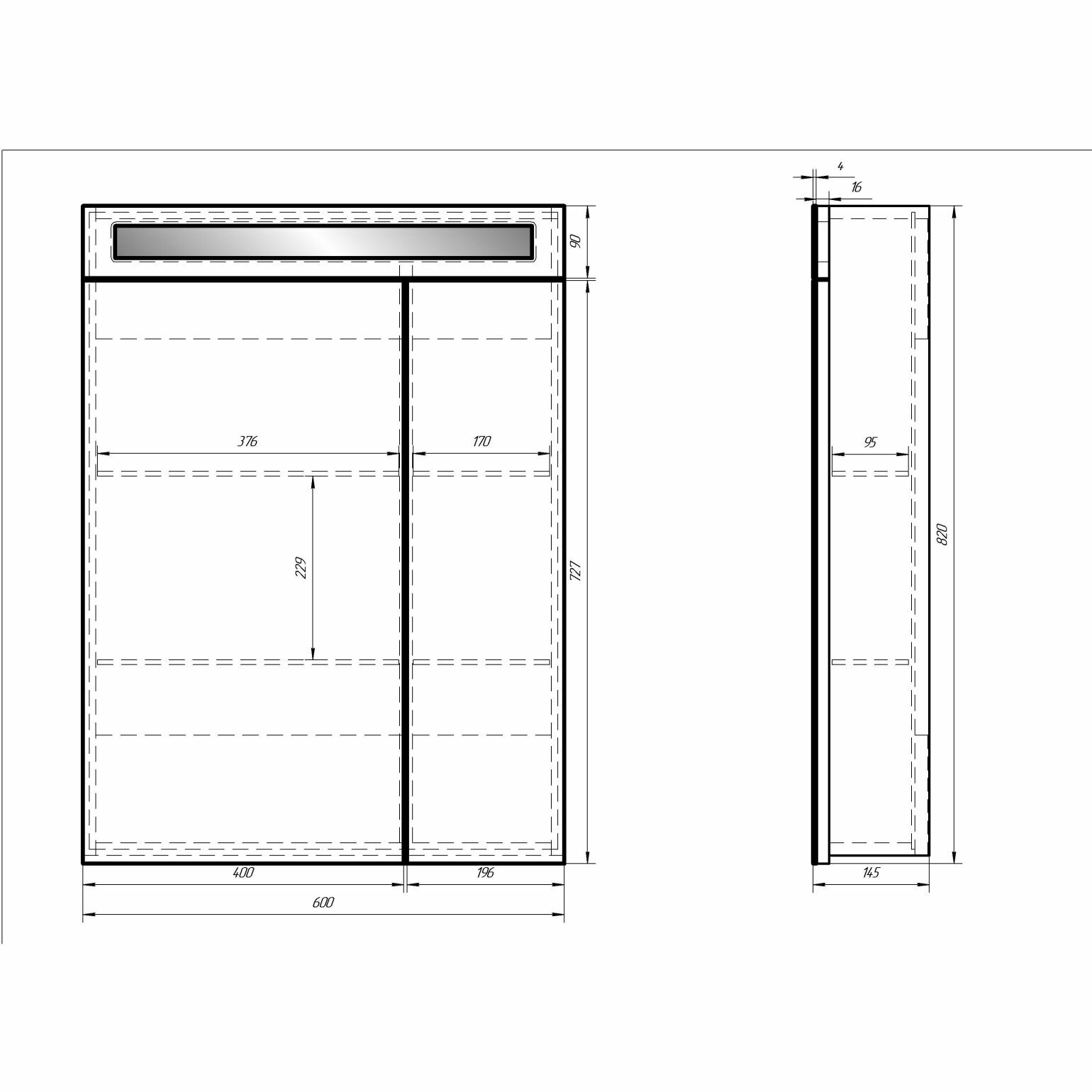 Шкаф зеркальный Dreja.eco Uni 60 (99.9001) - фотография № 5