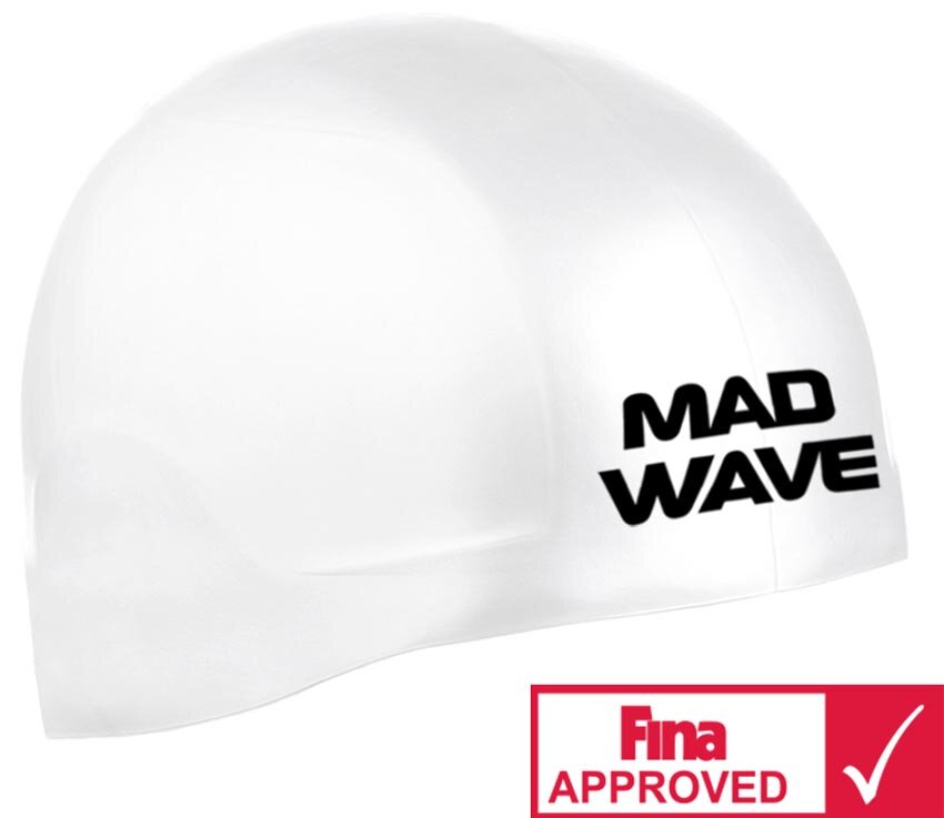 Mad Wave Силиконовая шапочка R-CAP FINA Approved (Белый, S)