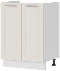 Кухонный модуль, под мойку, без столешницы, напольный, ШНМ600, Белый / Альфа Холст белый