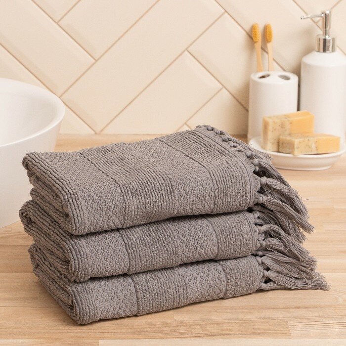 фото Полотенце для ног Love Life "Turkish dream" 50*90 см, серый, 100% хл, 500 гр/м2, 6840486