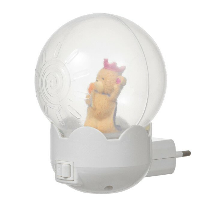 Настенные RISALUX Ночник "Мишка с короной" LED белый 7х7х11 см - фотография № 5