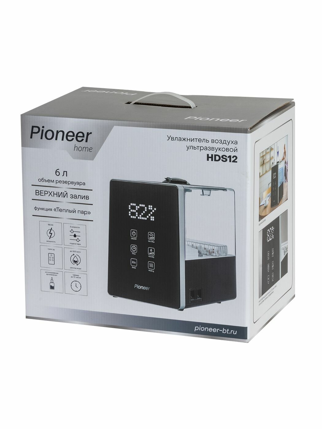 Ультразвуковой увлажнитель воздуха Pioneer 6 л, c сенсорной панелью и аромакапсулой, верхний долив, функция теплый ПАР - фотография № 8