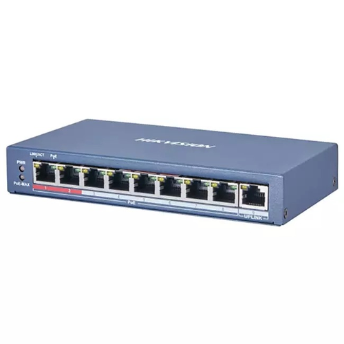 Коммутатор POE 9 RJ45 100M PoE с грозозащитой 6кВ | код 301801294 | Hikvision ( 1шт )