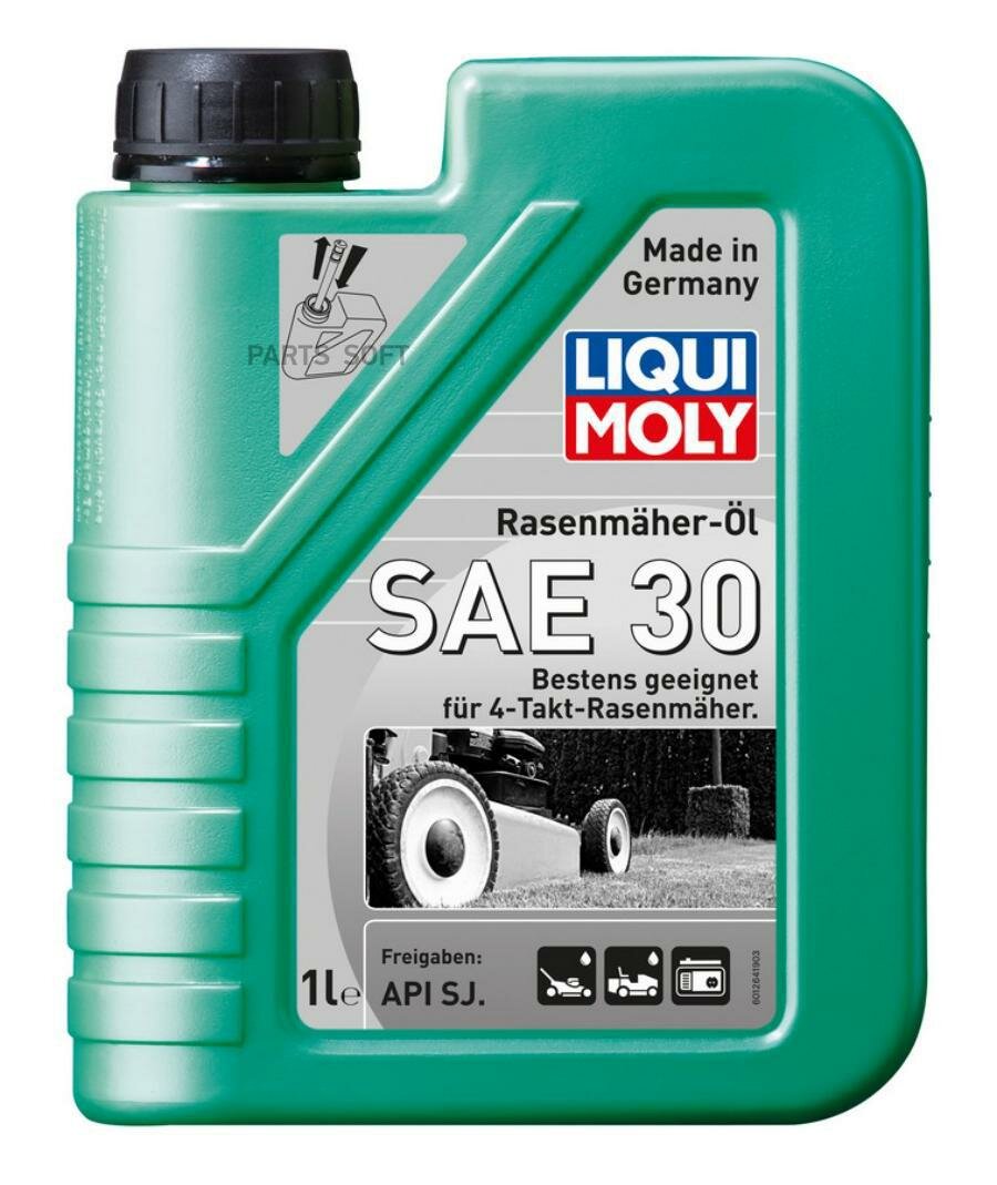 LIQUI MOLY 1264 LiquiMoly Rasenmaher-Oil SAE 30 (1L)_масло мот.! для 4-т.газонокосилок мин.\ API SG OEM MIL-L-46152E