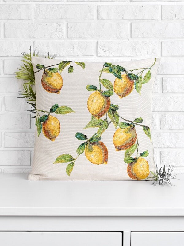 фото Подушка 45 х 45 см Le Gobelin Изразцы Лимоны