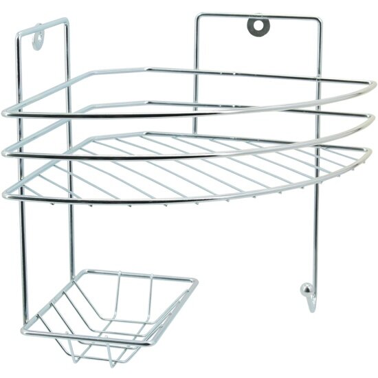 фото Полка Rosenberg для ванной 1-ярусная угловая с мыльницей-RUS-385290-1Zn