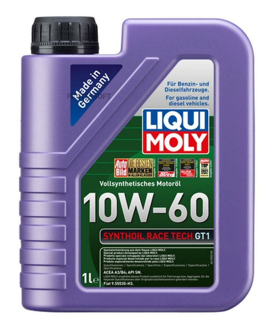 LIQUI MOLY 8908 Масло моторное 10W60 LIQUI MOLY 1л синтетика Synthoil Race Tech GT1 A3/B4 1шт