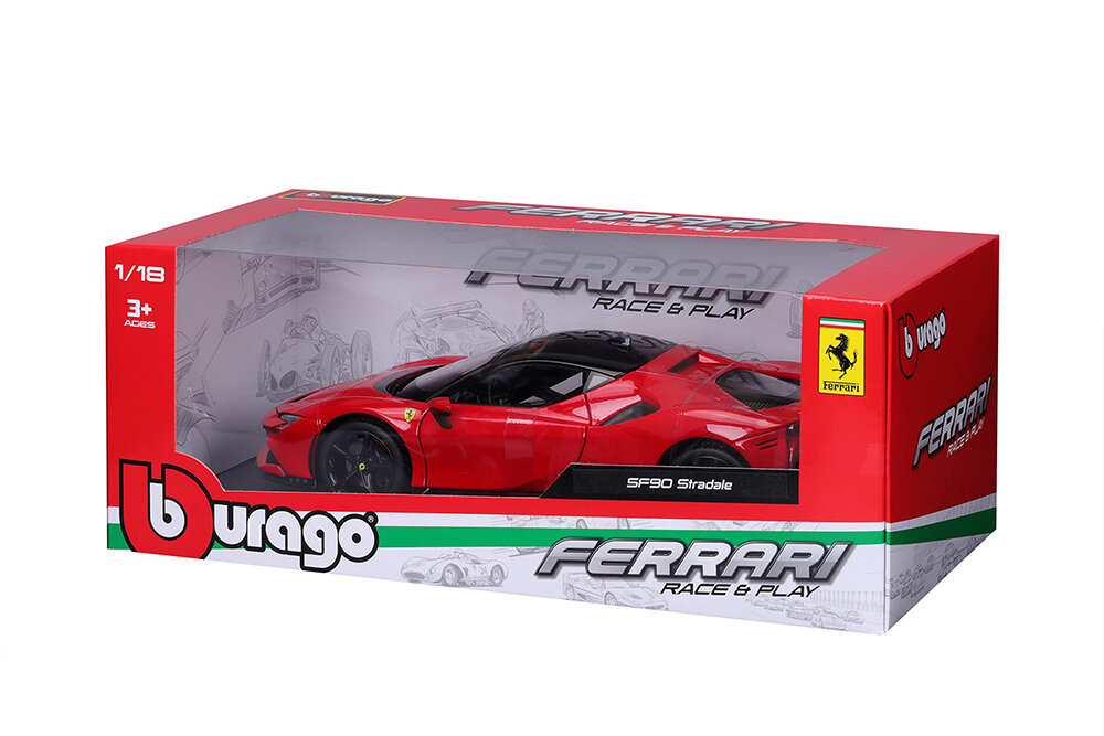 Maisto Машинка металлическая сборная Ferrari SF90 Stradale, 1:24, красная - фото №5