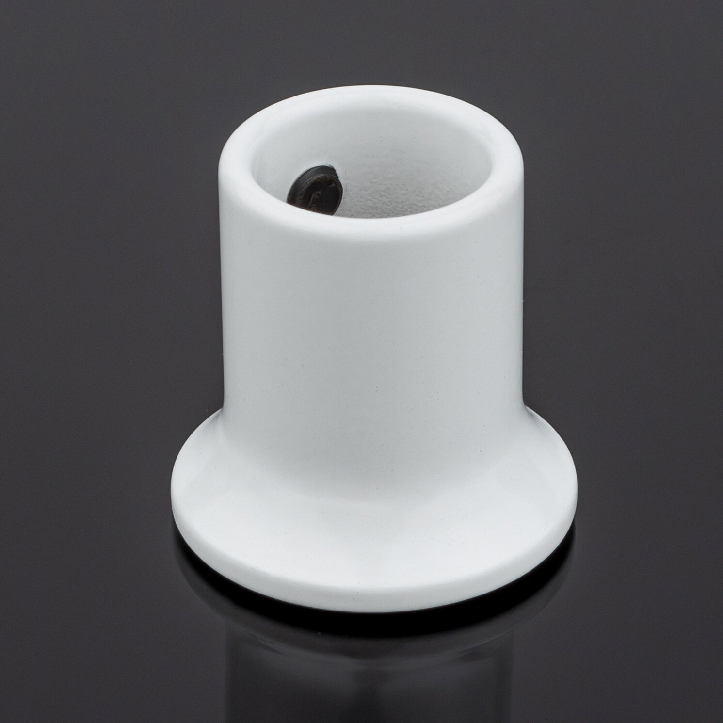 фото Соединитель труба-стена ф19, белый матовый, латунь