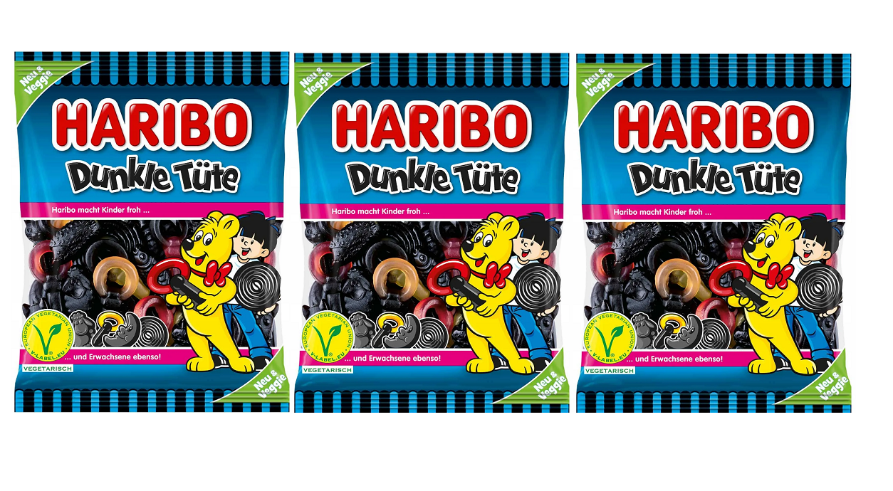 Мармелад жевательный Haribo Dunkle Tute, с лакрицей, ( 3 уп. х 175 гр.), Германия.