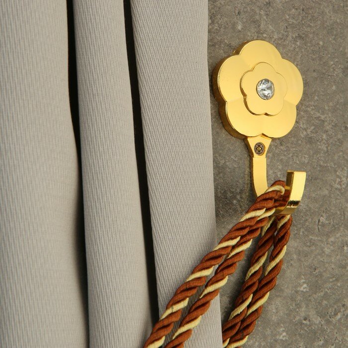 Крючок однорожковый для штор CAPPIO KC117, цвет золото, 2 шт - фотография № 1