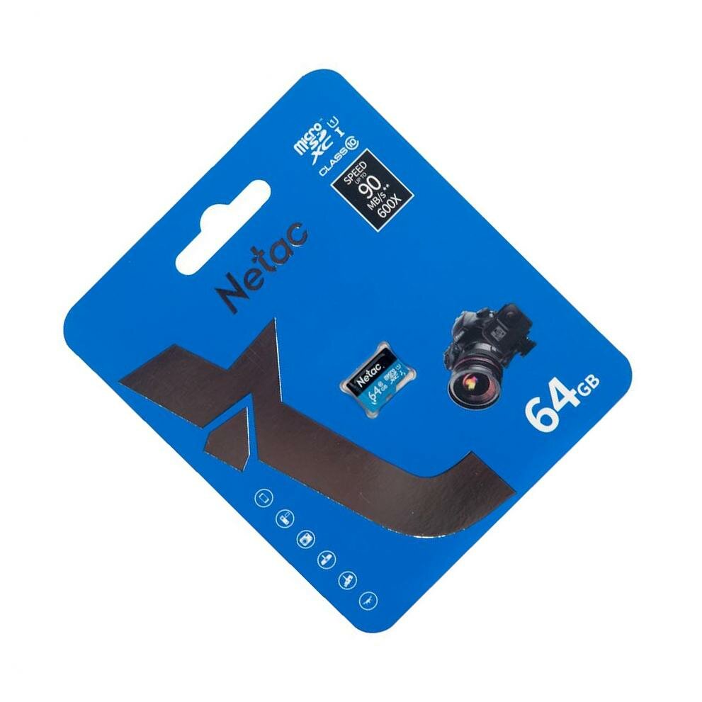 Флеш карта microSDHC 64GB Netac P500 (без SD адаптера) 80MB/s