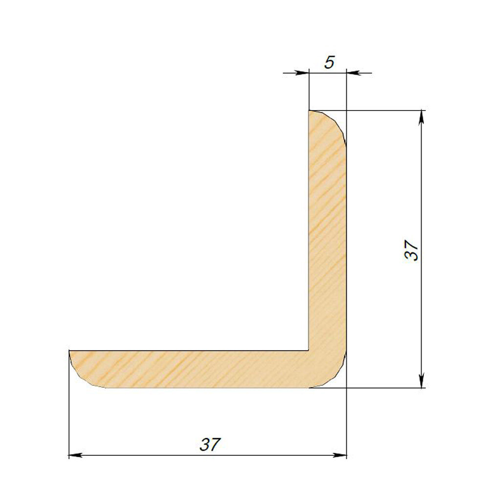 Угол наружный гладкий 37х37х5х2500 мм сорт Экстра сращенный - фотография № 3