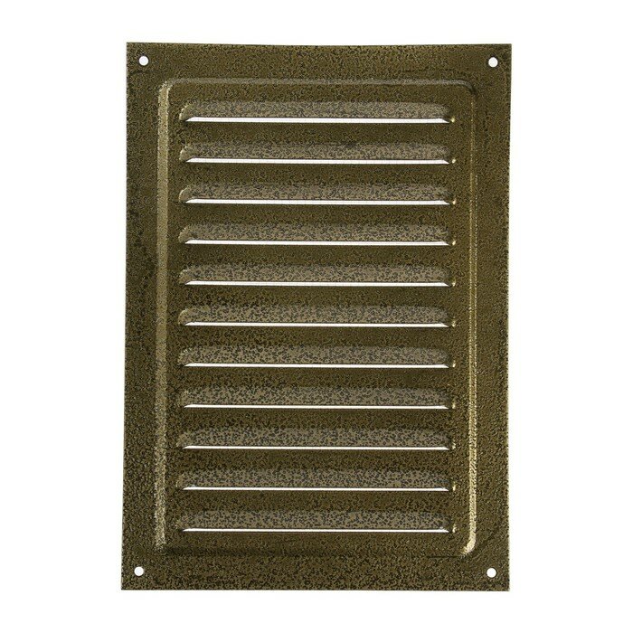 Решетка вентиляционная ZEIN Люкс РМ1724З, 170 х 240 мм, с сеткой, металлическая, золотая - фотография № 1