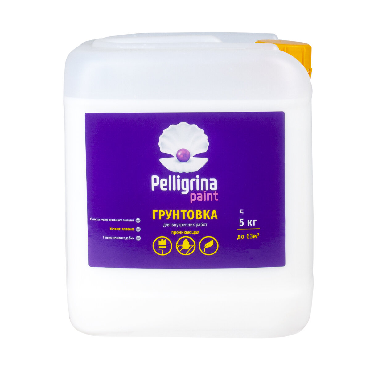 Предприятие ВГТ ООО Грунтовка проникающая для внутренних работ Pelligrina Paint, акриловая, 5 кг