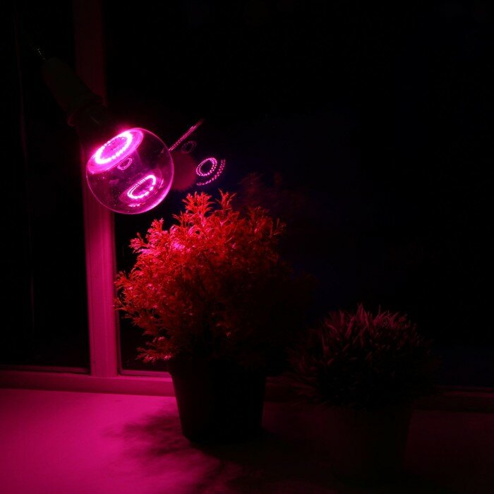 Фитолампы Luazon Lighting Фитолампа светодиодная Luazon, А60, E27, 15 Вт, IP44, 220 В, 270°, мультиспектральная - фотография № 4