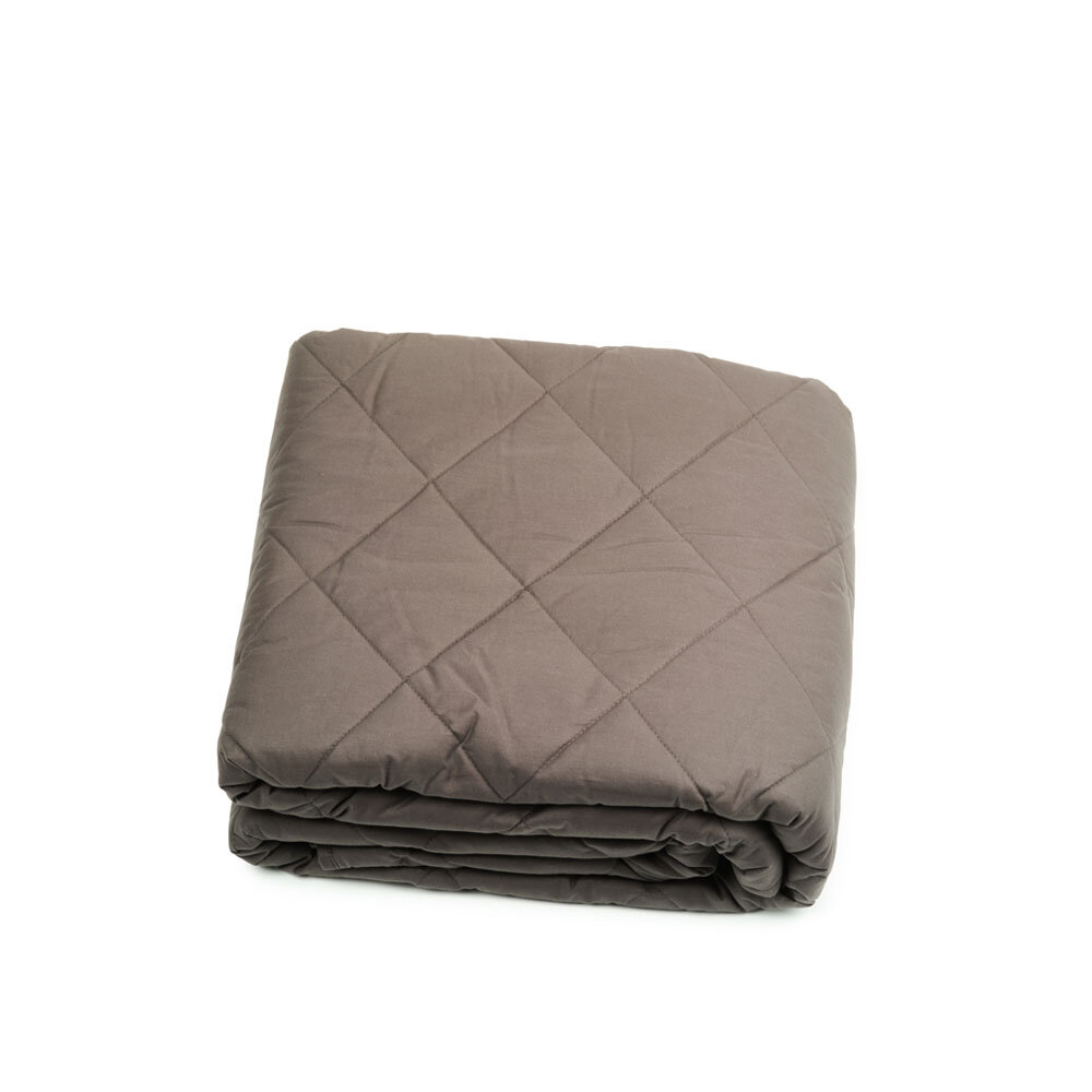 Тяжелое одеяло Save&Soft 152*203 см стеганое 9 кг коричнево-серый - фотография № 3