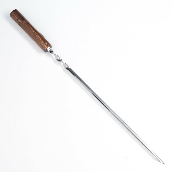 Шампур уголок, с деревянной ручкой "Эко" рабочая часть - 40 см, 63 х 1.2 см, сталь - 2 мм, - фотография № 4