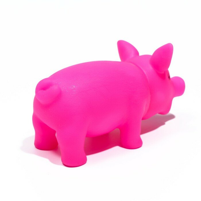 Игрушка пищащая "Маленький поросенок" для собак, 9 см, розовая - фотография № 2