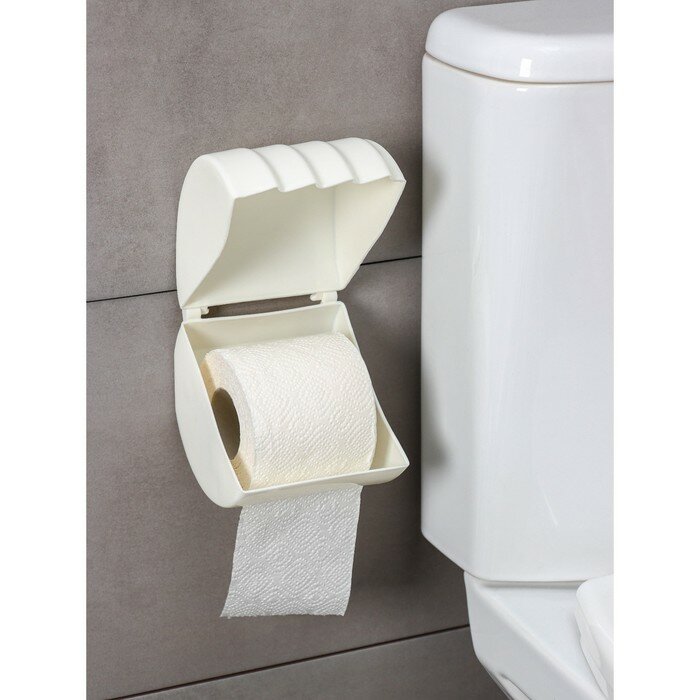 Держатель для туалетной бумаги Regular, 15,5×12,2×13,5 см, цвет белое облако - фотография № 7