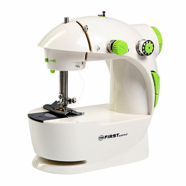 Швейная машинка FA-5700, 1 операция, полуавтомат, от батареек/сети, бело-зелёная