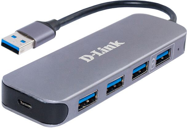 Разветвитель USB 3.0 D-Link DUB-1340/D1A 4порт. серый