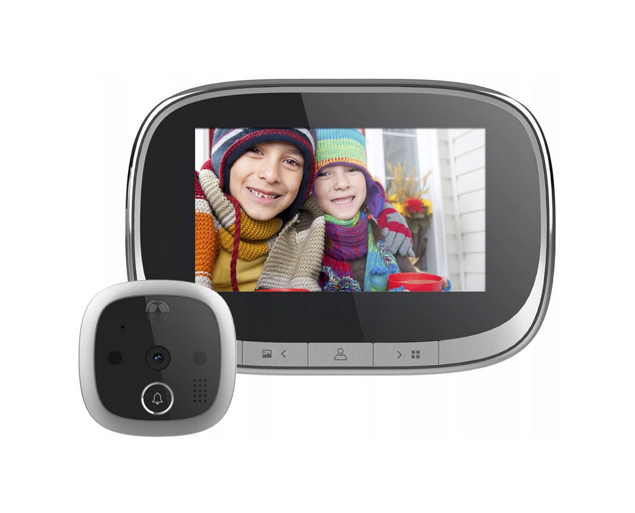 Цветной HD видеоглазок Tuya Wi-Fi для двери i-хоум Sw2(Туйя-WiFi) (Y11501WFS) с датчиком движения и записью на SD карту. Экран 43 дюйма. Камера 1MP