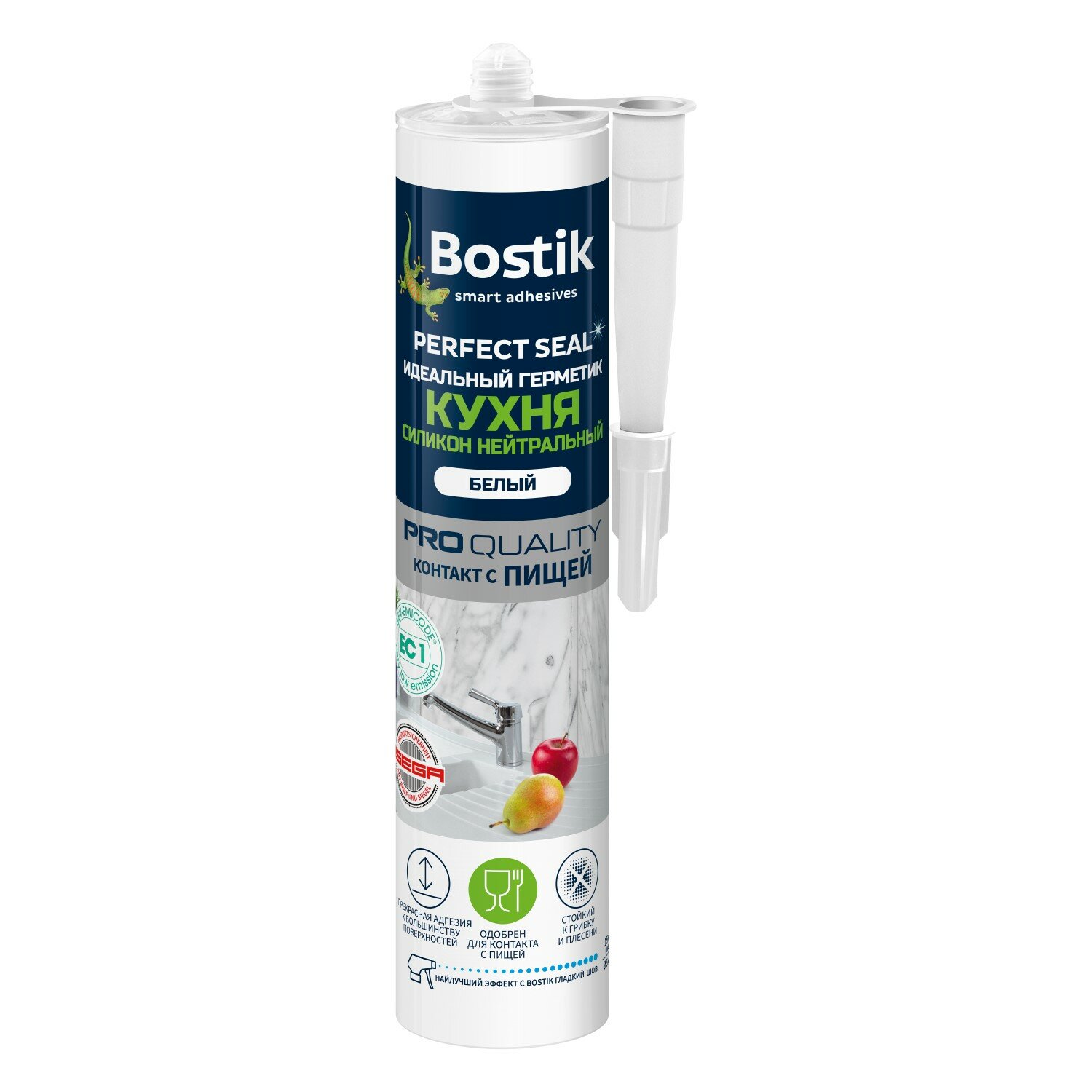 Герметик силиконовый нейтральный Bostik Perfect Seal Кухня (280мл) белый