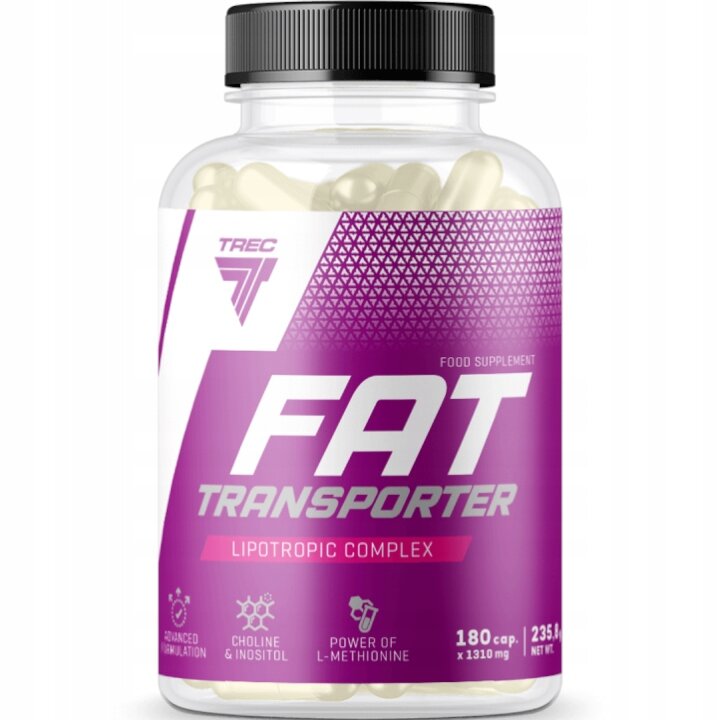 Жиросжигатель для похудения Fat Transporter Trec Nutrition (л-карнитин, l-carnitine) витамины, липотропный комплекс, 180 капсул.