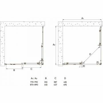 Душевой уголок Veconi Rovigo 90x90x185 см стекло прозрачное, профиль черный механизм раздвижной (RV113B-90-01-C4) - фотография № 3