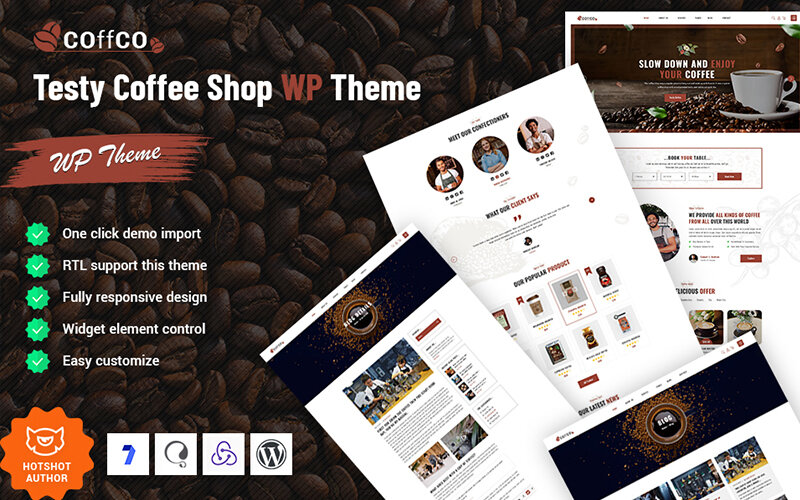 Шаблон Wordpress Coffco - Testy Coffee Shop Тема WordPress